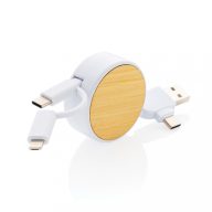   Cablu 6-in-1, Everestus, 18SEP2521, 5x5x2 cm, TPE, Bambus, Alb