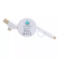   Cablu 6-in-1, Everestus, 18SEP2521, 5x5x2 cm, TPE, Bambus, Alb