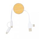 Cablu 6-in-1, Everestus, 18SEP2521, 5x5x2 cm, TPE, Bambus, Alb