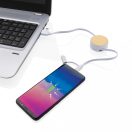 Cablu 6-in-1, Everestus, 18SEP2521, 5x5x2 cm, TPE, Bambus, Alb