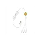 Cablu 6-in-1, Everestus, 18SEP2520, 120x3x2 cm, TPE, Bambus, Alb