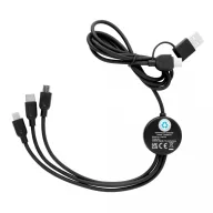   Cablu 6-in-1, Everestus, 18SEP2523, 120 cm, ABS, Bambus, Negru