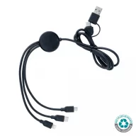   Cablu 6-in-1, Everestus, 18SEP2523, 120 cm, ABS, Bambus, Negru