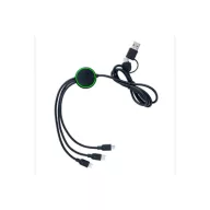   Cablu 6-in-1, Everestus, 18SEP2523, 120 cm, ABS, Bambus, Negru