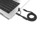 Cablu de incarcare, XD, 2610E17623, 60 W, 120x9x3 cm, Plastic, rPET, Negru