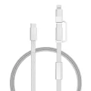 Cablu de incarcare, XD, 2610E17625, 60 W, 120x9x3 cm, Plastic, rPET, Gri