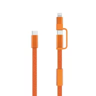   Cablu de incarcare, XD, 2610E17626, 60 W, 120x9x3 cm, Plastic, rPET, Portocaliu