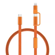   Cablu de incarcare, XD, 2610E17626, 60 W, 120x9x3 cm, Plastic, rPET, Portocaliu