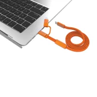   Cablu de incarcare, XD, 2610E17626, 60 W, 120x9x3 cm, Plastic, rPET, Portocaliu
