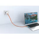 Cablu de incarcare, XD, 2610E17626, 60 W, 120x9x3 cm, Plastic, rPET, Portocaliu
