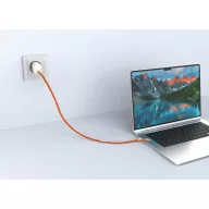   Cablu de incarcare, XD, 2610E17626, 60 W, 120x9x3 cm, Plastic, rPET, Portocaliu