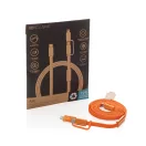 Cablu de incarcare, XD, 2610E17626, 60 W, 120x9x3 cm, Plastic, rPET, Portocaliu