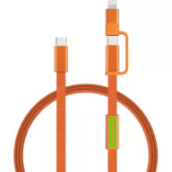   Cablu de incarcare, XD, 2610E17626, 60 W, 120x9x3 cm, Plastic, rPET, Portocaliu