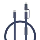 Cablu de incarcare, XD, 2610E17624, 60 W, 120x9x3 cm, Plastic, rPET, Albastru