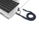 Cablu de incarcare, XD, 2610E17624, 60 W, 120x9x3 cm, Plastic, rPET, Albastru