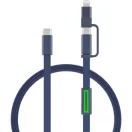 Cablu de incarcare, XD, 2610E17624, 60 W, 120x9x3 cm, Plastic, rPET, Albastru
