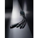 Cablu de incarcare 6-in-1, XD, 42FEB230380, 17x1 cm, TPE, Aluminiu, Gri