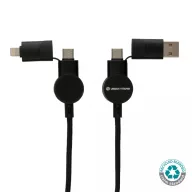   Cablu de incarcare 6-in-1 45W, Urban Vitamin, 42FEB230374, 120xØ0.4 cm, Poliester, TPE, Negru
