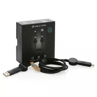   Cablu de incarcare 6-in-1 45W, Urban Vitamin, 42FEB230374, 120xØ0.4 cm, Poliester, TPE, Negru