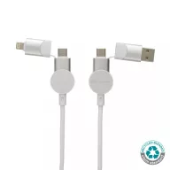   Cablu de incarcare 6-in-1 45W, Urban Vitamin, 42FEB230376, 120xØ0.4 cm, Poliester, TPE, Alb