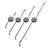   Cablu retractabil 2-in-1, XD, 2601E14746, 1.5xØ6 cm, ABS, Termoplastic, Negru
