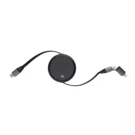   Cablu retractabil 2-in-1, XD, 2601E14746, 1.5xØ6 cm, ABS, Termoplastic, Negru
