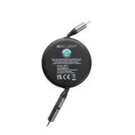   Cablu retractabil 2-in-1, XD, 2601E14746, 1.5xØ6 cm, ABS, Termoplastic, Negru