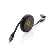   Cablu retractabil 2-in-1, XD, 2601E14746, 1.5xØ6 cm, ABS, Termoplastic, Negru