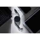 Cablu retractabil 2-in-1, XD, 2601E14746, 1.5xØ6 cm, ABS, Termoplastic, Negru