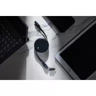   Cablu retractabil 2-in-1, XD, 2601E14746, 1.5xØ6 cm, ABS, Termoplastic, Negru