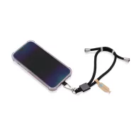   Lanyard pentru telefon, 2509E17031, Everestus, 27x0.6x0.6 cm, Poliester, Zinc, Negru