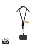   Lanyard pentru telefon, 2509E17031, Everestus, 27x0.6x0.6 cm, Poliester, Zinc, Negru