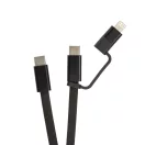 Cablu de incarcare, XD, 2610E17627, 60 W, 100x0.7 cm, Plastic, rPET, Negru