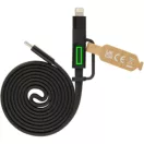 Cablu de incarcare, XD, 2610E17627, 60 W, 100x0.7 cm, Plastic, rPET, Negru