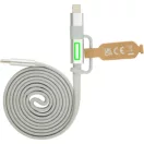 Cablu de incarcare, XD, 2610E17629, 60 W, 100x0.7 cm, Plastic, rPET, Gri