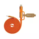 Cablu de incarcare, XD, 2610E17630, 60 W, 100x0.7 cm, Plastic, rPET, Portocaliu