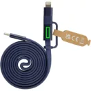 Cablu de incarcare, XD, 2610E17628, 60 W, 100x0.7 cm, Plastic, rPET, Albastru
