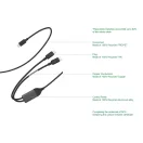 Cablu de incarcare, XD, 2610E17670, 100 W, 120x1 cm, Plastic, Aluminiu, Negru