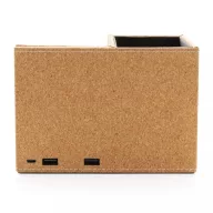   Incarcator wireless 5W cu suport de pix, 21MAR2213, 15.9x10.6x10.6 cm, Everestus, Pluta, ABS, Maro