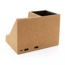 Incarcator wireless 5W cu suport de pix, 21MAR2213, 15.9x10.6x10.6 cm, Everestus, Pluta, ABS, Maro
