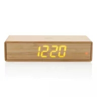   Incarcator wireless 5W cu ceas cu alarma, 21MAR2210, 17x7.8x4 cm, Everestus, Bambus, ABS, Maro