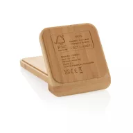   Incarcator wireless 5W, Everestus, 18SEP3583, 8.2x7.1x11.7 cm, Bambus, TPE, Maro