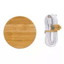 Incarcator wireless 15W, Everestus, 42FEB231634, 1xØ9.2 cm, Bambus, TPE, Maro