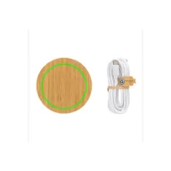   Incarcator wireless 15W, Everestus, 42FEB231634, 1xØ9.2 cm, Bambus, TPE, Maro