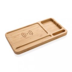   Incarcator wireless 10W, Everestus, 42FEB231635, 27x14.2x1.5 cm, Bambus, TPE, Maro