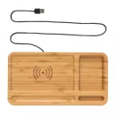 Incarcator wireless 10W, Everestus, 42FEB231635, 27x14.2x1.5 cm, Bambus, TPE, Maro