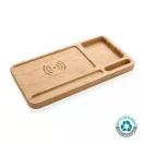 Incarcator wireless 10W, Everestus, 42FEB231635, 27x14.2x1.5 cm, Bambus, TPE, Maro