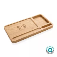   Incarcator wireless 10W, Everestus, 42FEB231635, 27x14.2x1.5 cm, Bambus, TPE, Maro