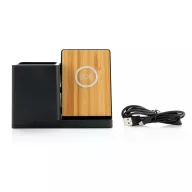   Incarcator wireless 10W FSC si RCS, XD, 42FEB231652, 15x7.2x11.2 cm, ABS, Bambus, Negru
