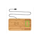 Organizator de birou cu incarcator wireless 5W inclus, Everestus, OR, bambus, maro